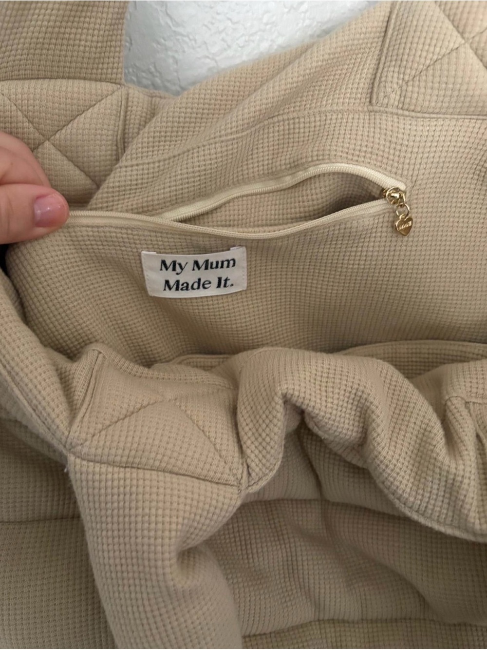 My Mum Made It Cream Quilted Tote Bag - Picture 4 of 9